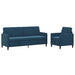 Bankenset met opbergruimte 2 st Blauw Polyester