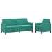 Bankenset met opbergruimte 2 st Turquoise Polyester