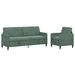 Bankenset met opbergruimte 2 st Zeegroen Polyester