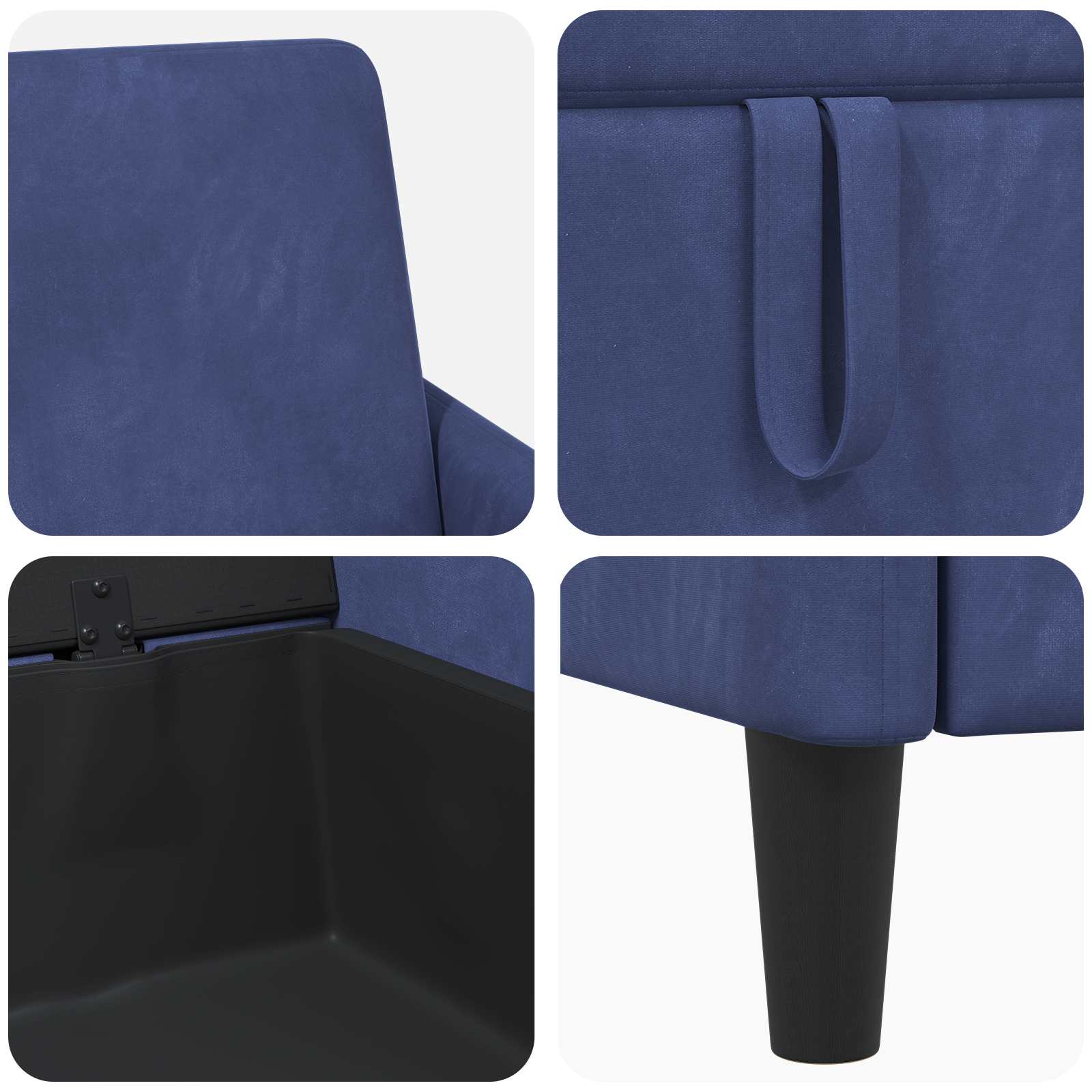 Bank met opslag Politieblauw 72 x 78 x 87 cm Polyester