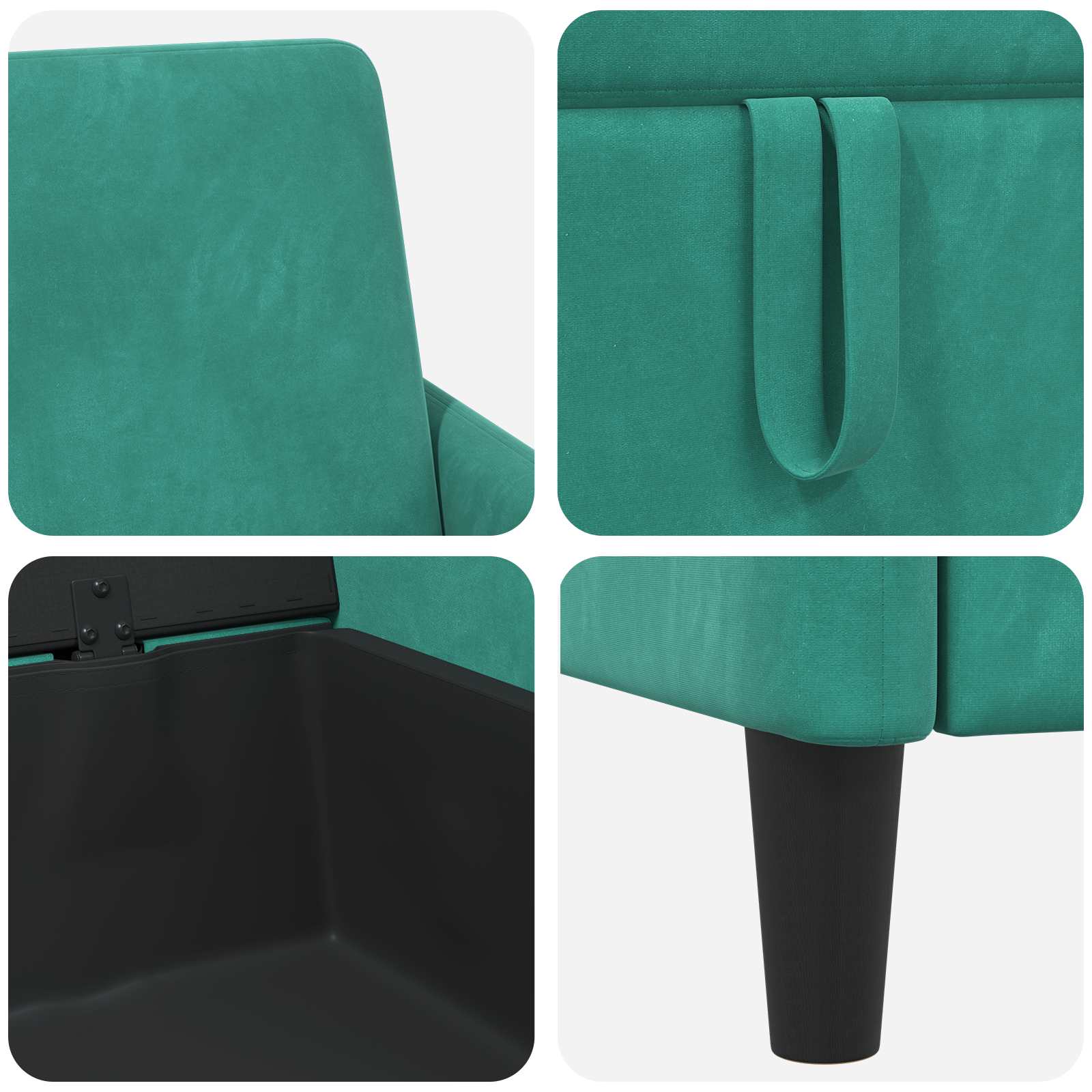 Bank met opslag Turquoise 122 x 78 x 87 cm Polyester