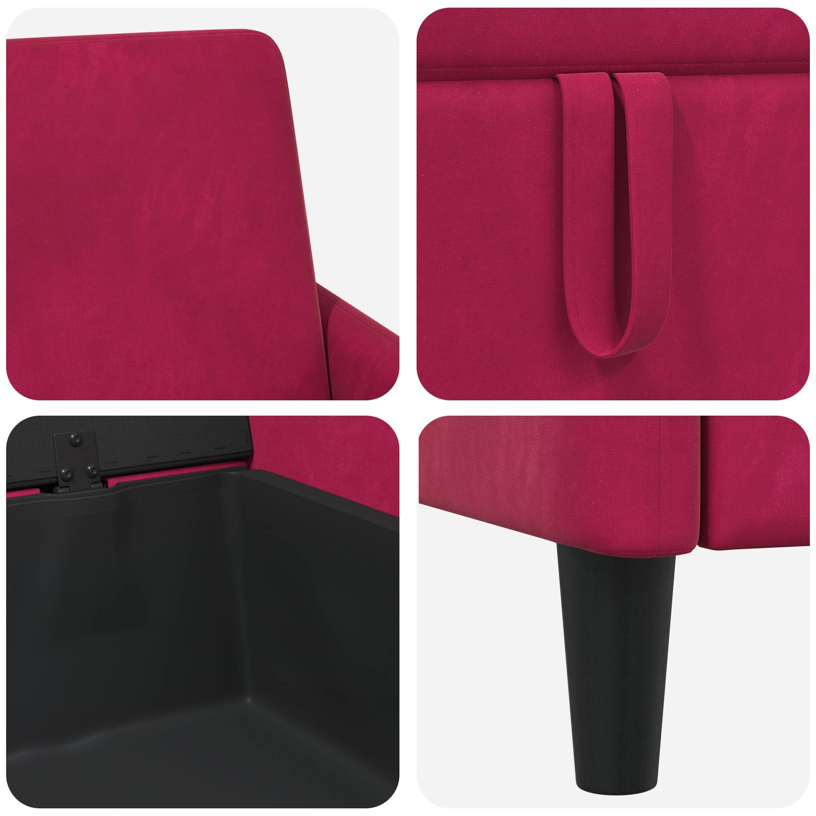 Bank met opslag Wijnrood 152 x 78 x 87 cm Polyester