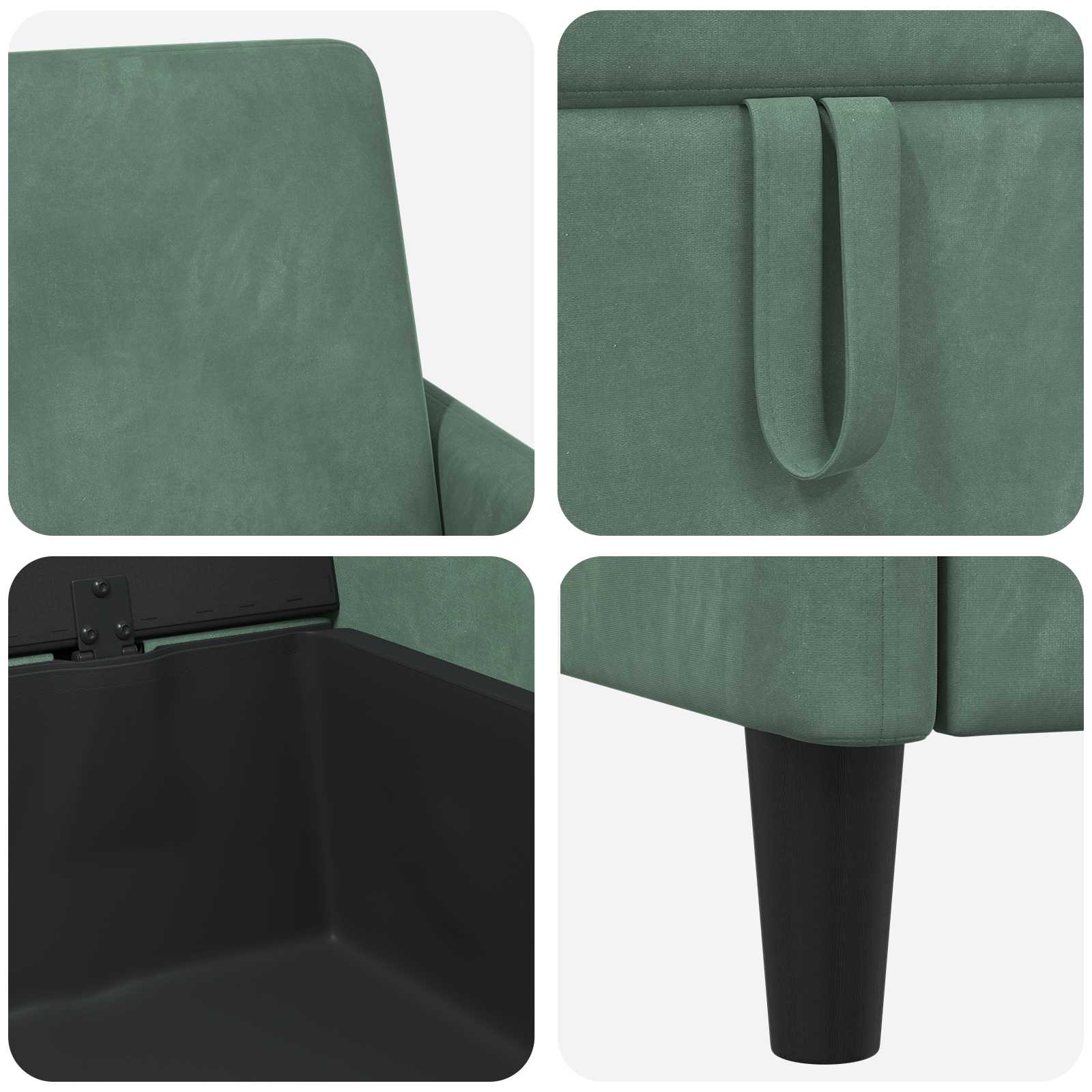 Bank met opslag Zeegroen 152 x 78 x 87 cm Polyester
