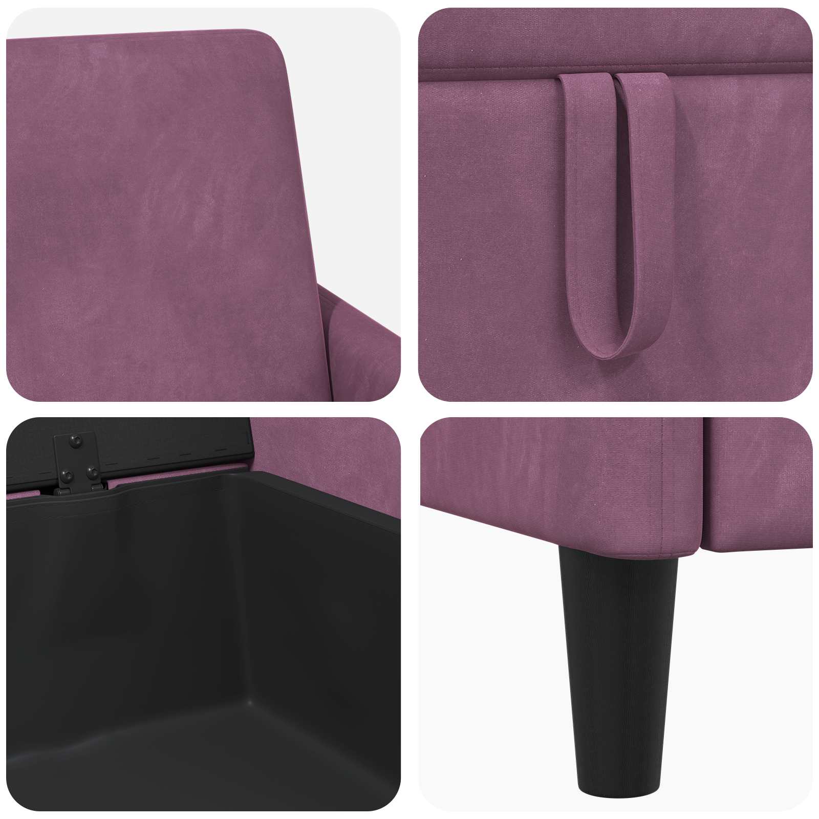 Bank met opslag Paars 172 x 78 x 87 cm Polyester