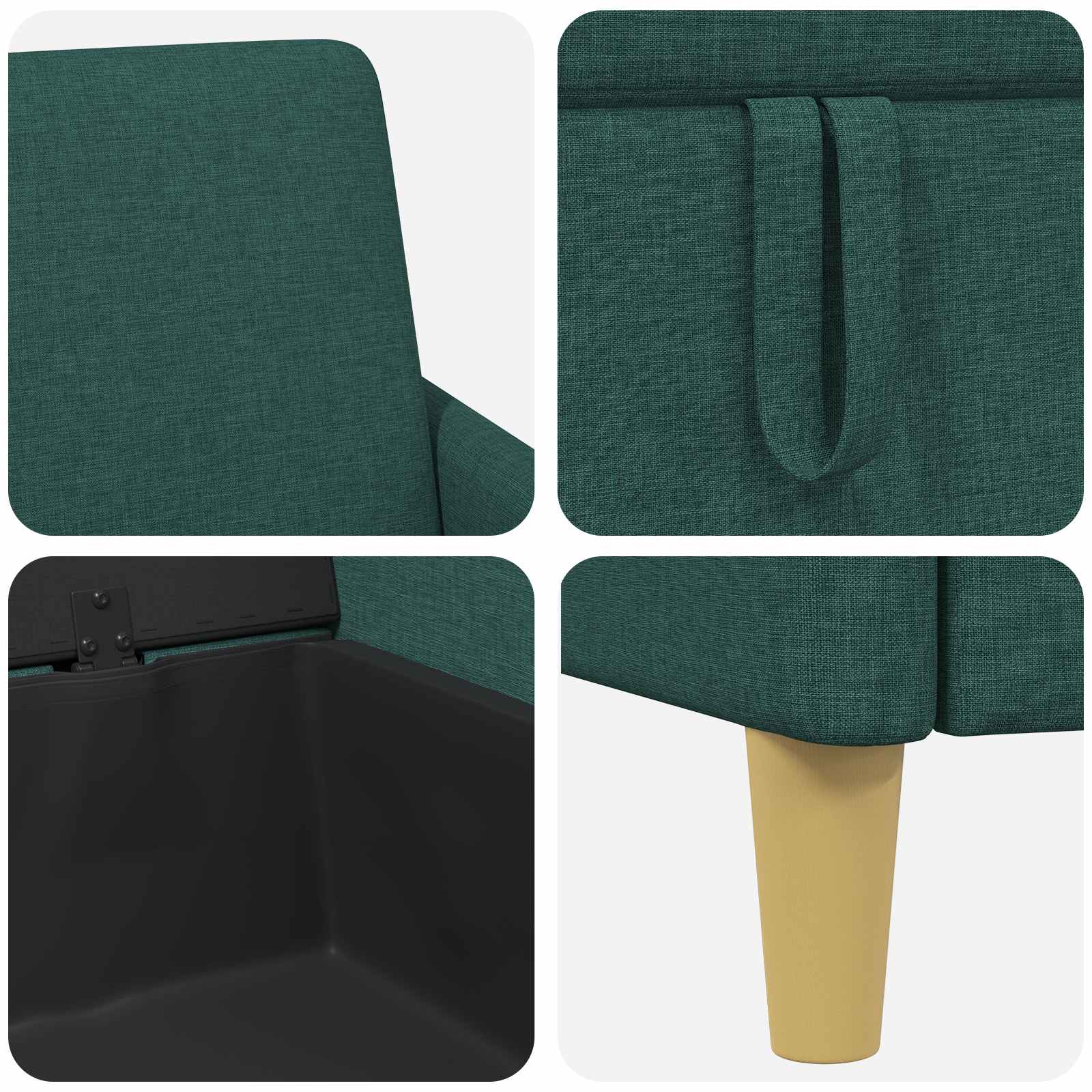 Bank met opslag Donkergroen 192 x 78 x 87 cm Polyester