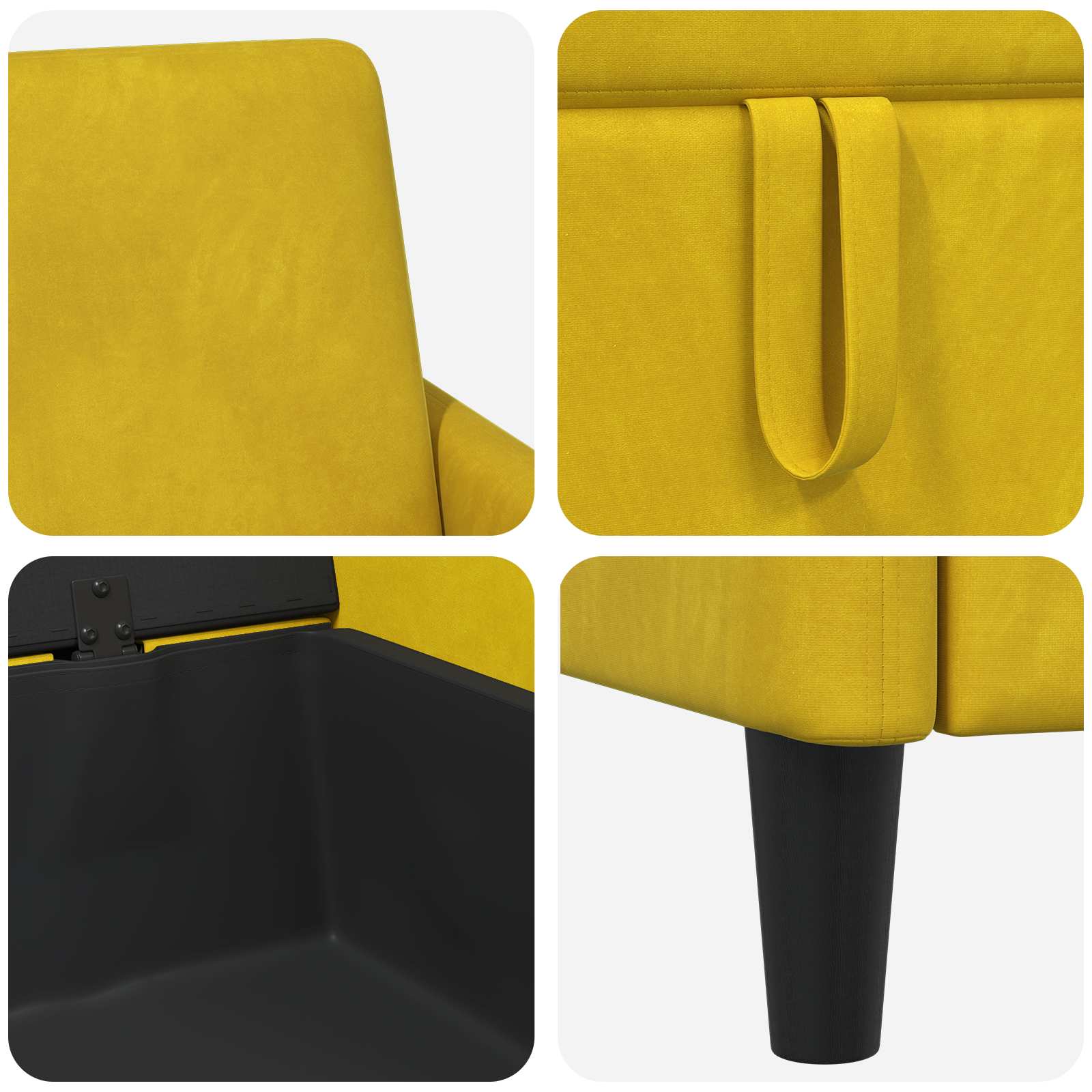 Bank met opslag Geel 192 x 78 x 87 cm Polyester