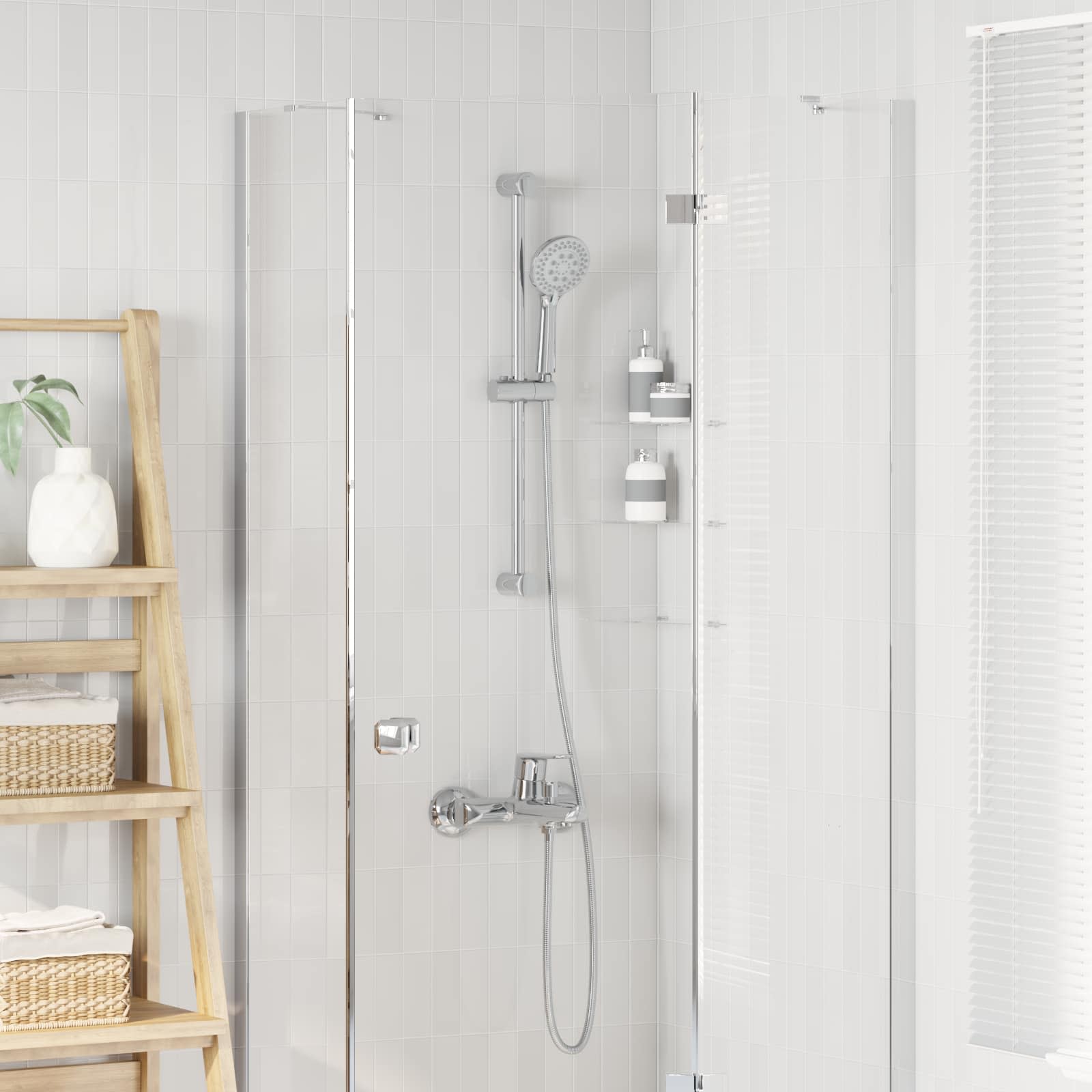 Douchesysteem set Chroom 70 cm Roestvrij staal