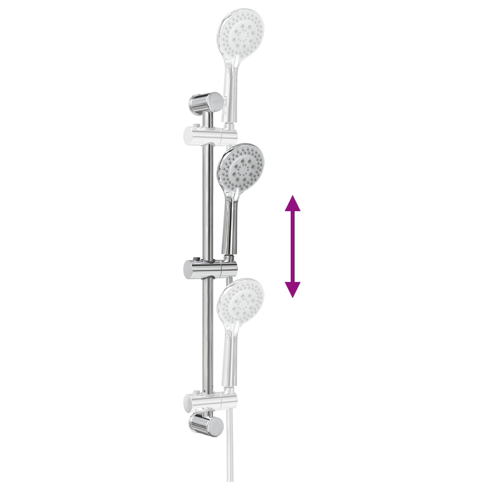 Douchesysteem set Chroom 70 cm Roestvrij staal