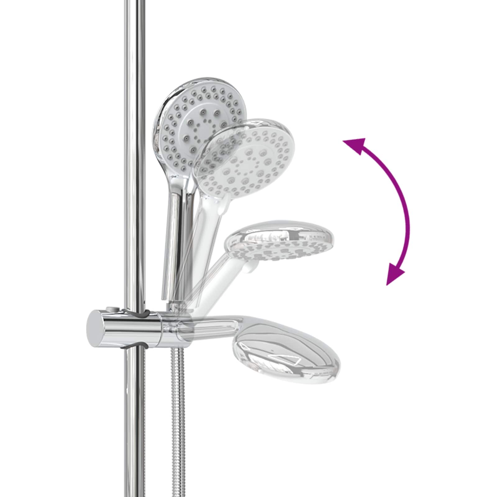 Douchesysteem set Chroom 70 cm Roestvrij staal