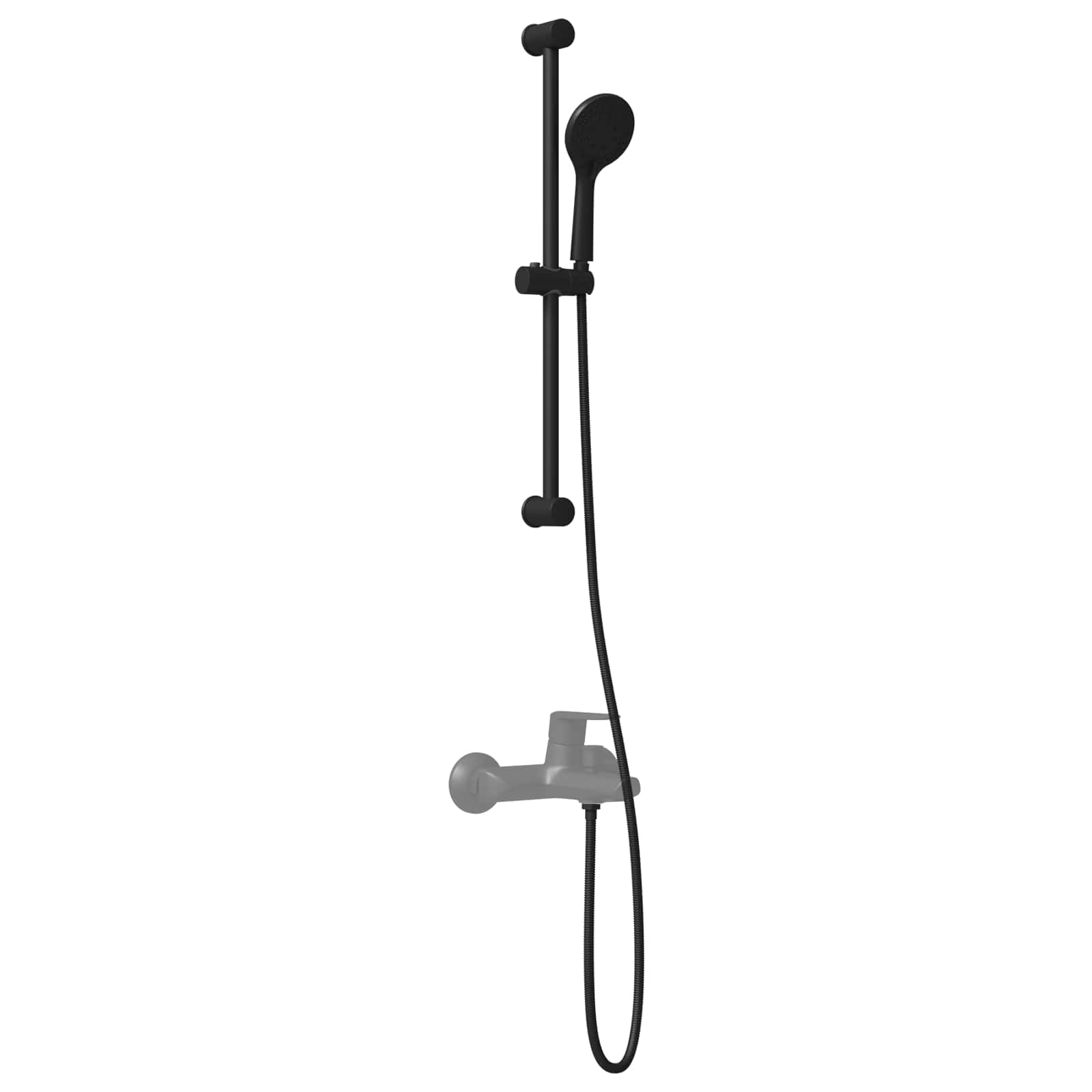 Douchesysteem set Zwart 70 cm Roestvrij staal