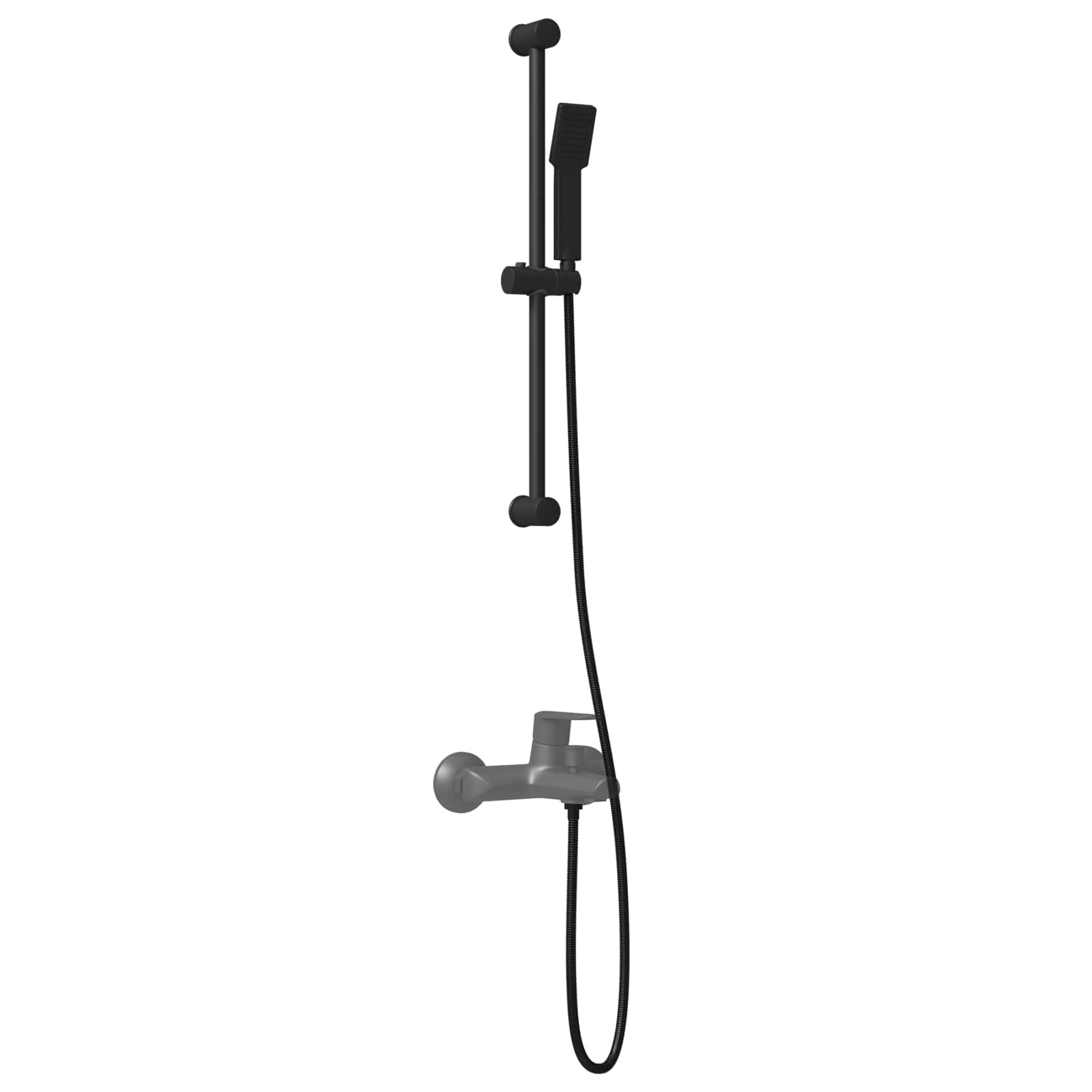 Douchesysteem set Zwart 70 cm Roestvrij staal