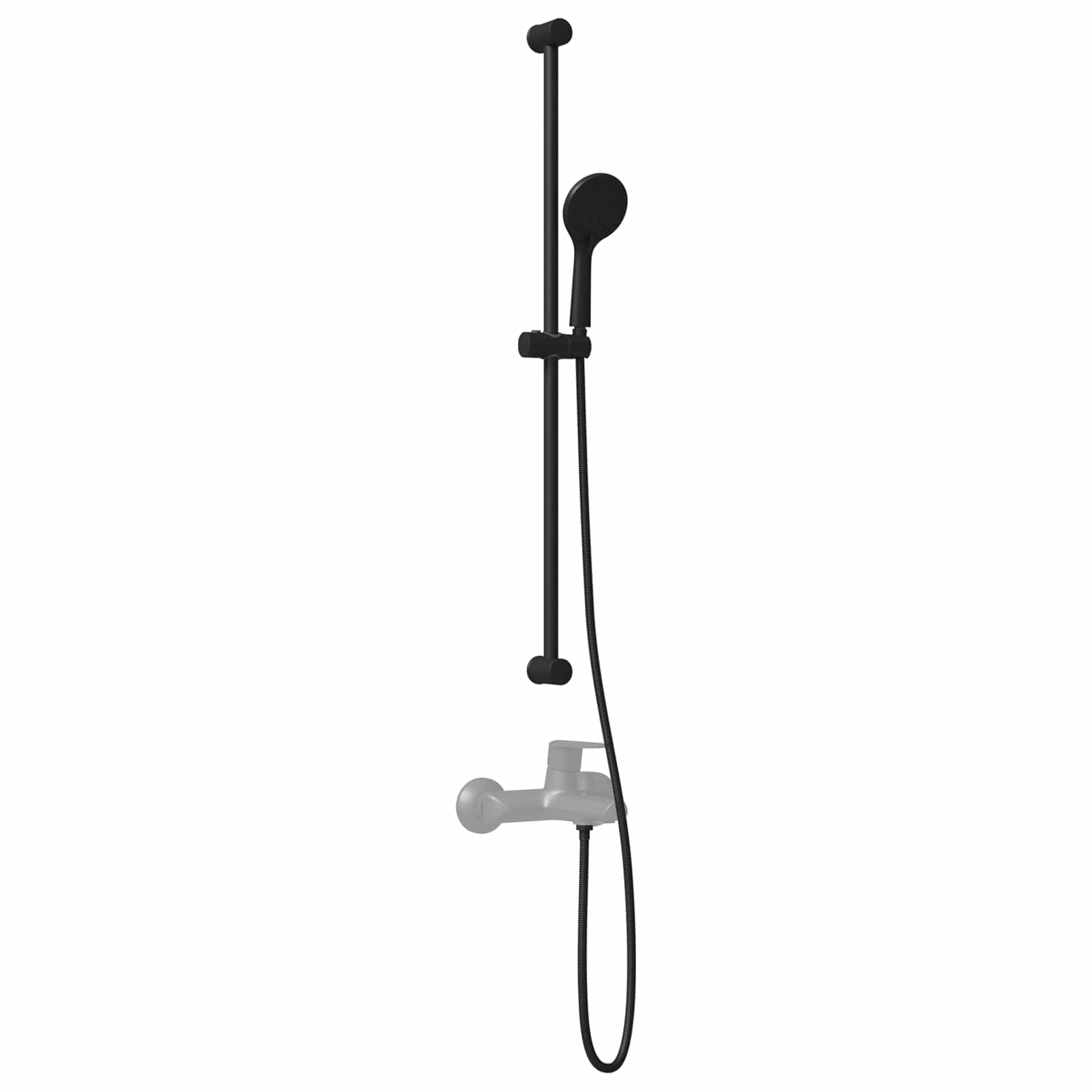 Douchesysteem set Zwart 100 cm Roestvrij staal
