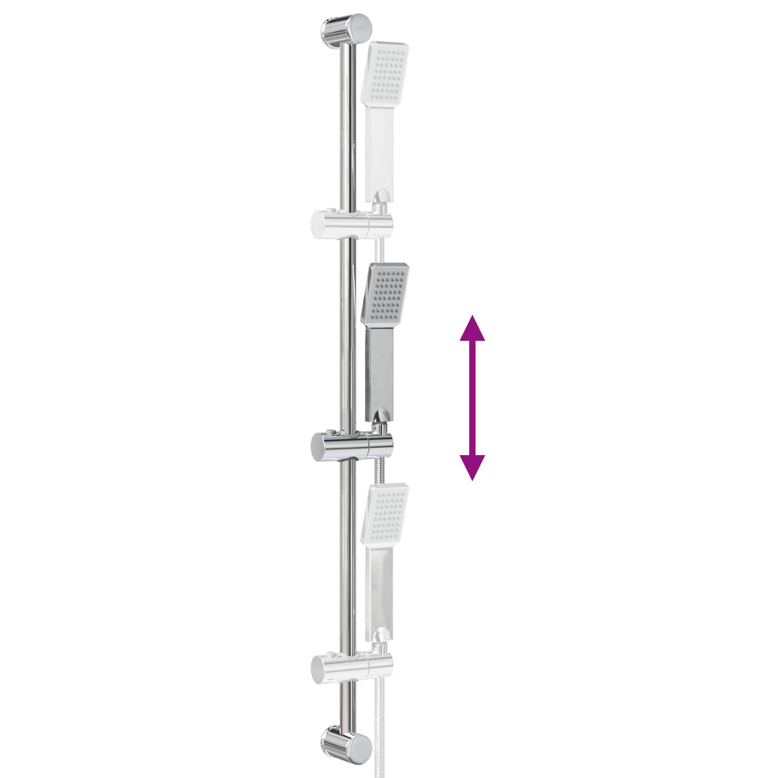 Douchesysteem set Chroom 100 cm Roestvrij staal