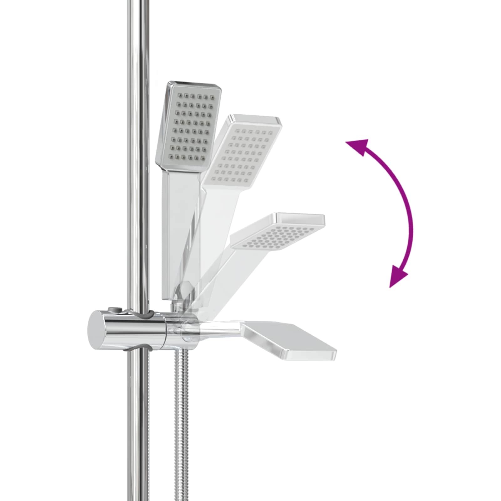 Douchesysteem set Chroom 100 cm Roestvrij staal
