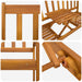 Tuinbank 158 x 55 x 89 cm Massief Acaciahout Naturel