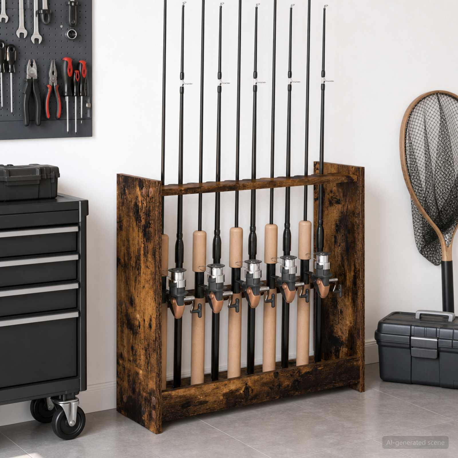 Biljartkeu standaard Bewerkt hout 60 x 20 x 57 cm Gerookt eiken