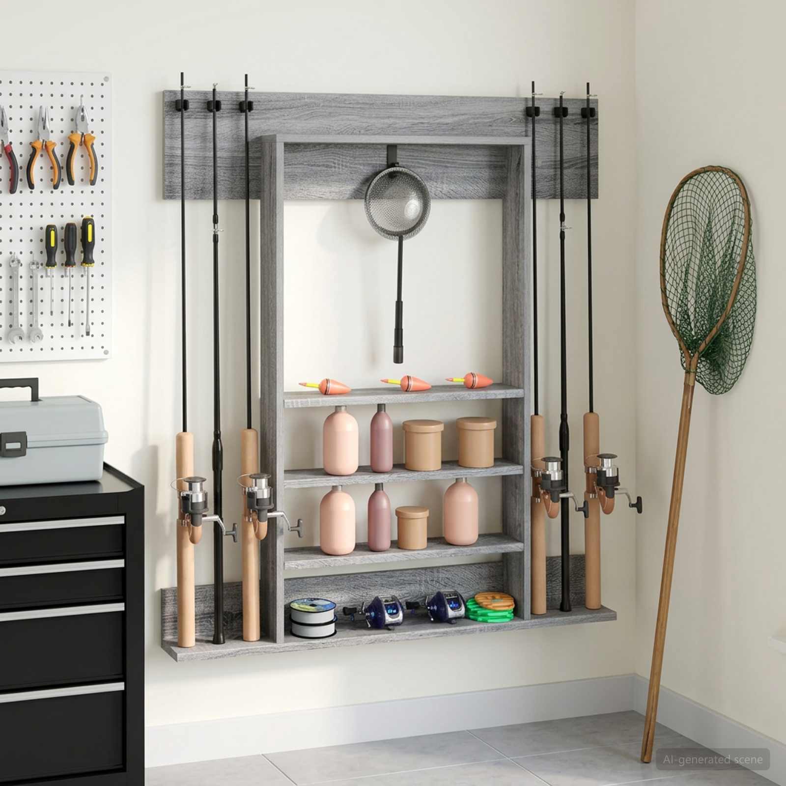 Biljartkeu standaard Bewerkt hout 93 x 12 x 103 cm Grijs Sonoma