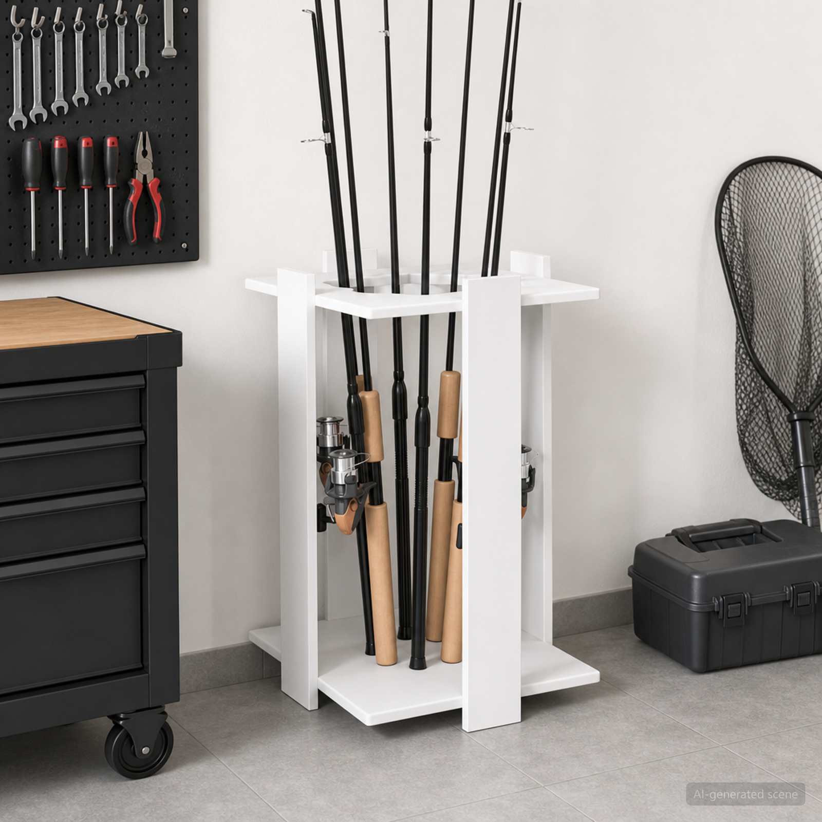 Biljartkeu standaard Bewerkt hout 42 x 43 x 60 cm Wit