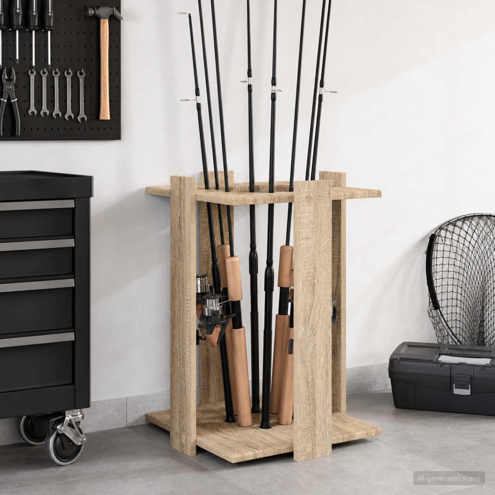 Biljartkeu standaard Bewerkt hout 42 x 43 x 60 cm Sonoma Eiken
