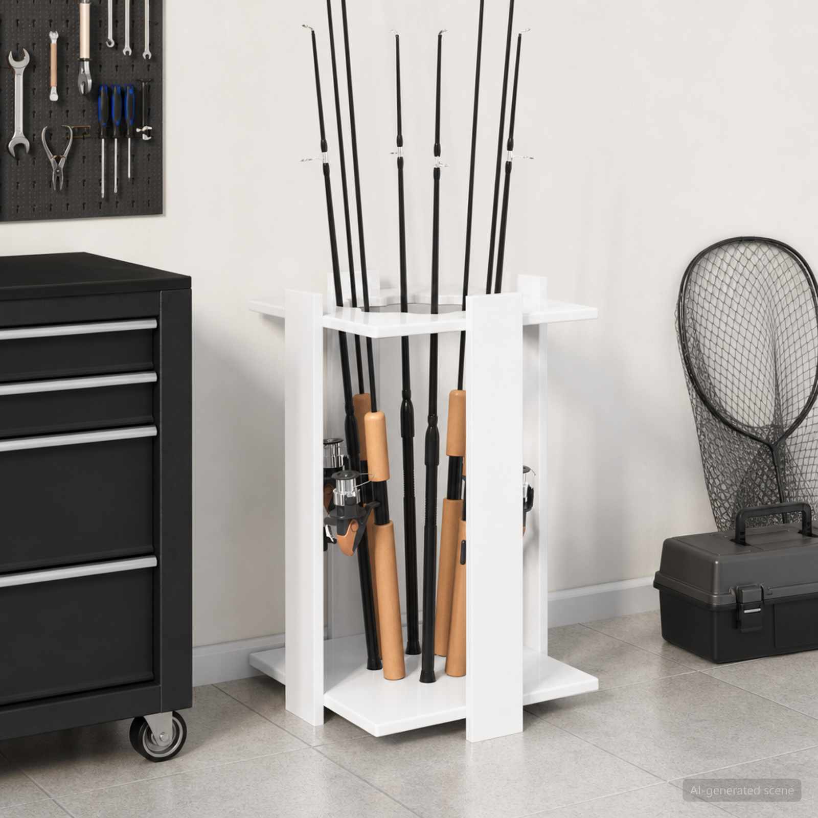 Biljartkeu standaard Bewerkt hout 42 x 43 x 60 cm Hoogglans Wit