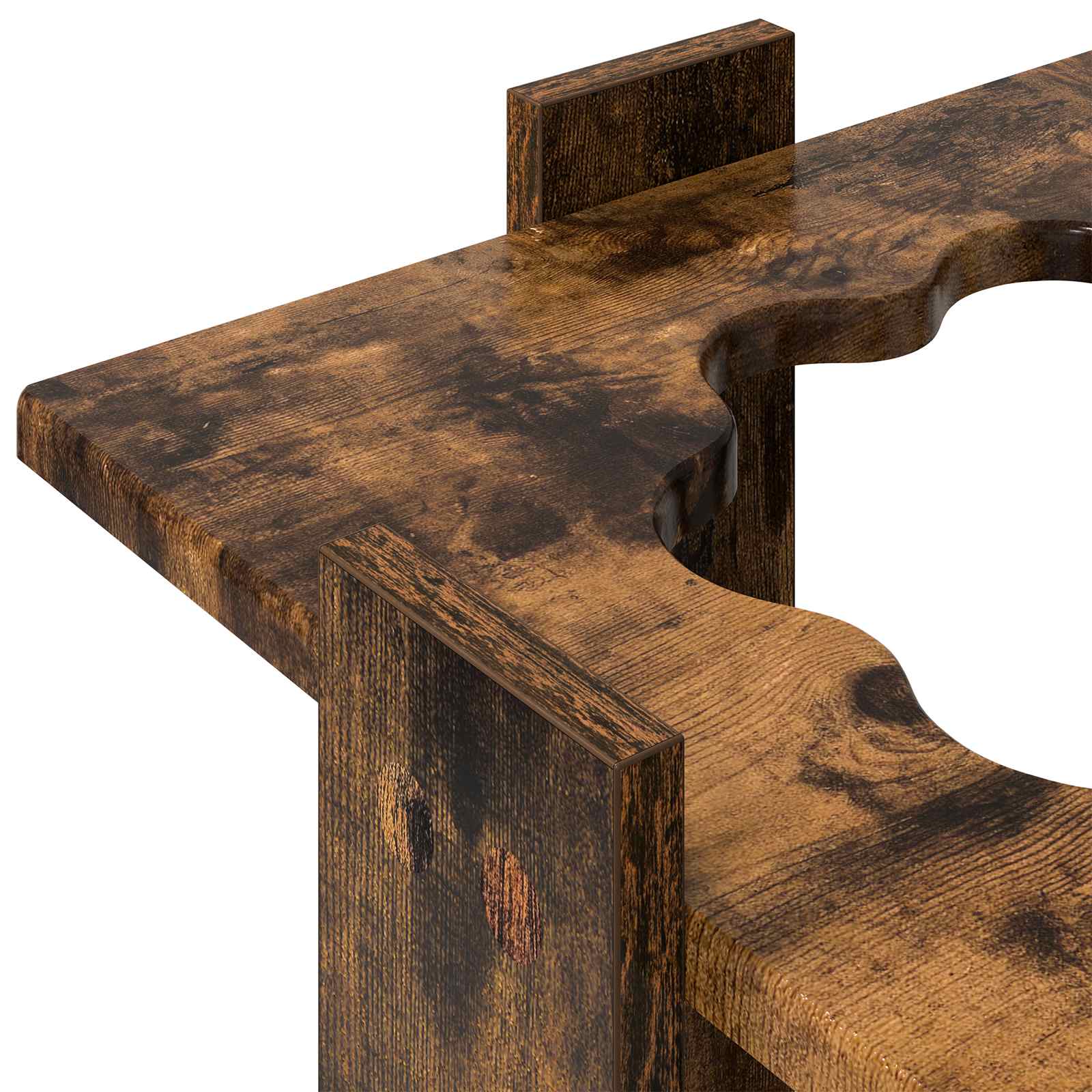 Biljartkeu standaard Bewerkt hout 42 x 43 x 60 cm Gerookt eiken