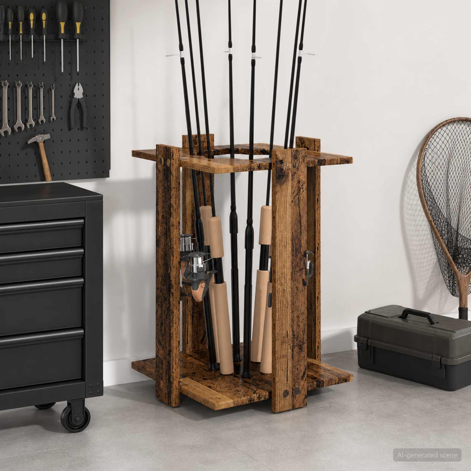 Biljartkeu standaard Bewerkt hout 42 x 43 x 60 cm Oud hout