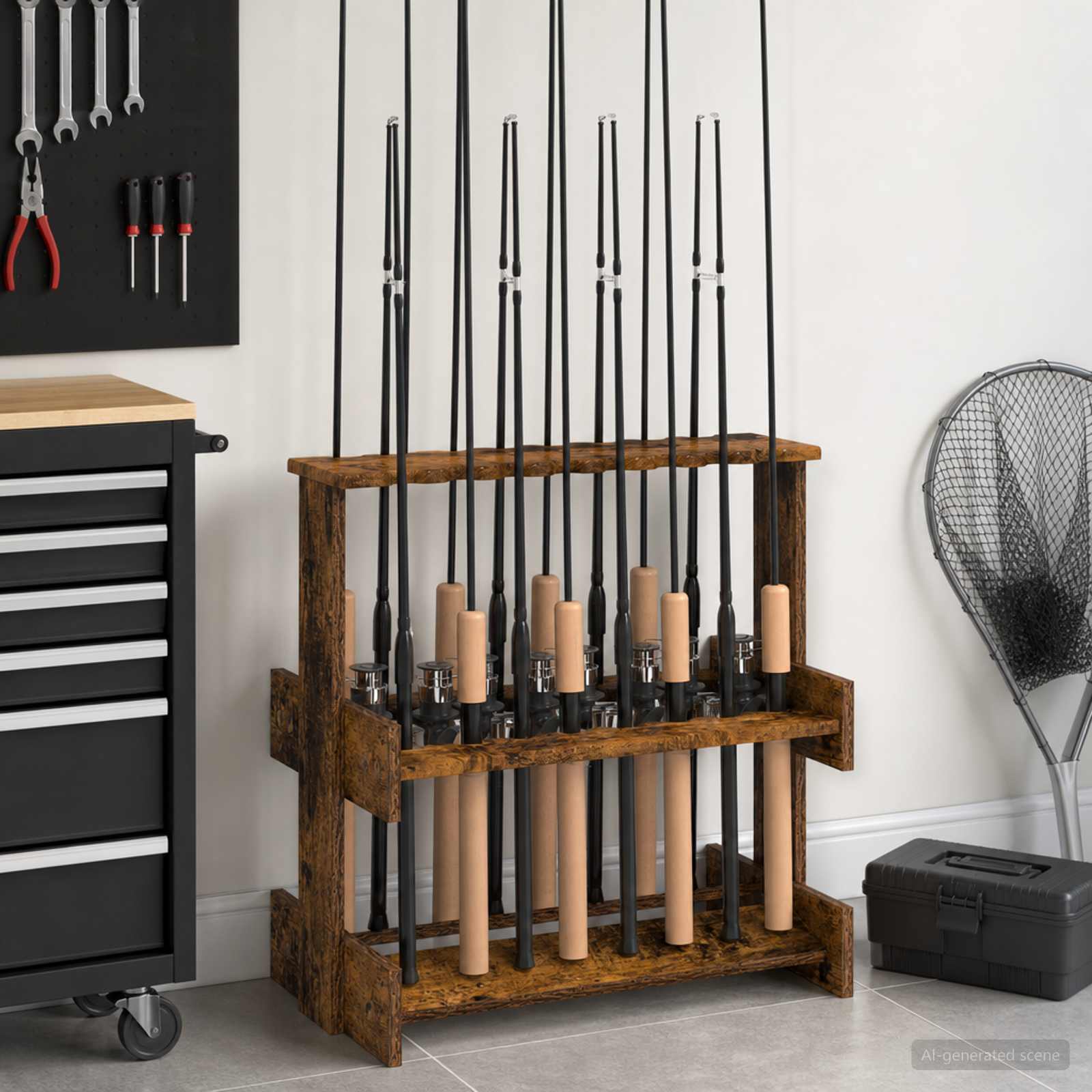 Biljartkeu standaard Bewerkt hout 60 x 35 x 60 cm Gerookt eiken