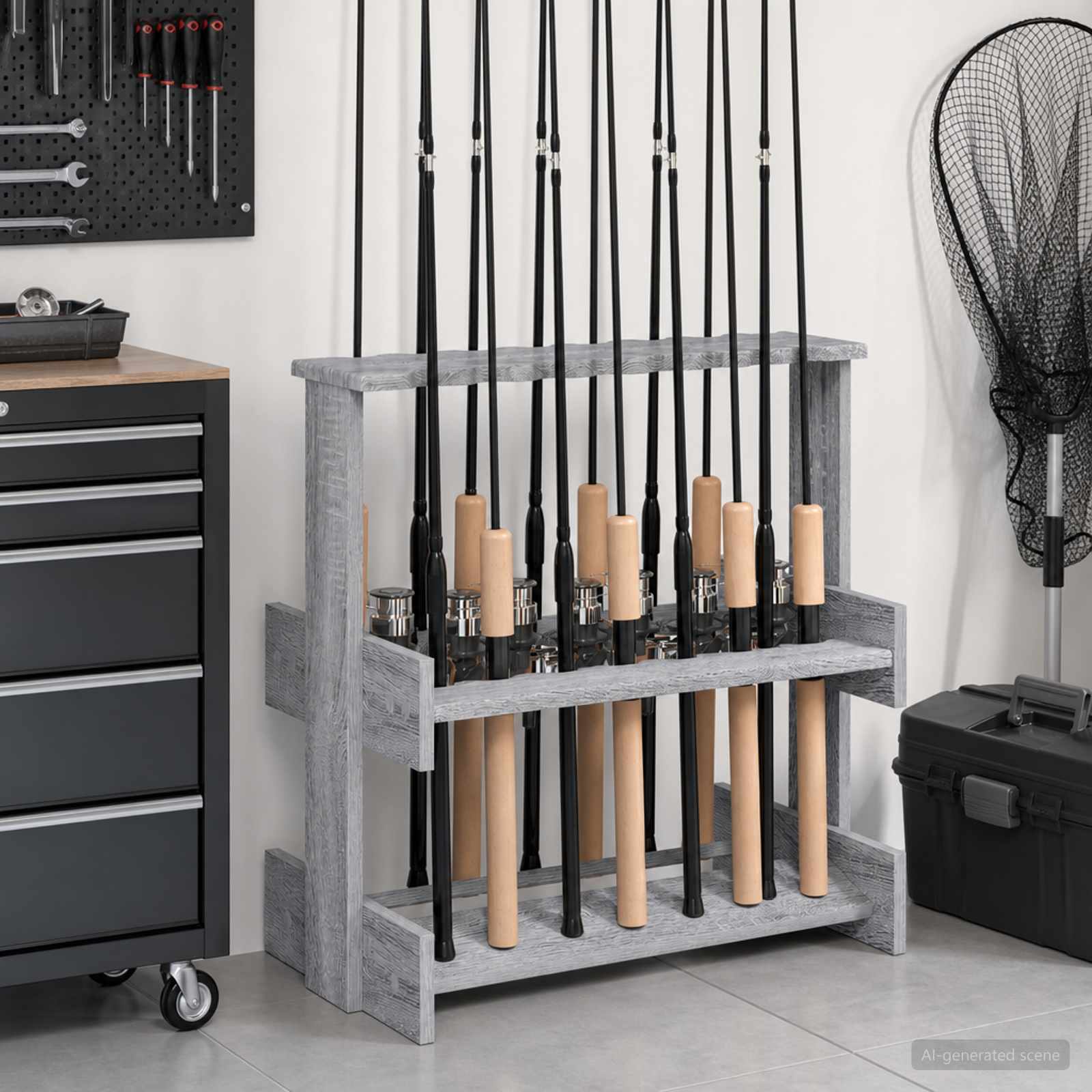 Biljartkeu standaard Bewerkt hout 60 x 35 x 60 cm Grijs Sonoma