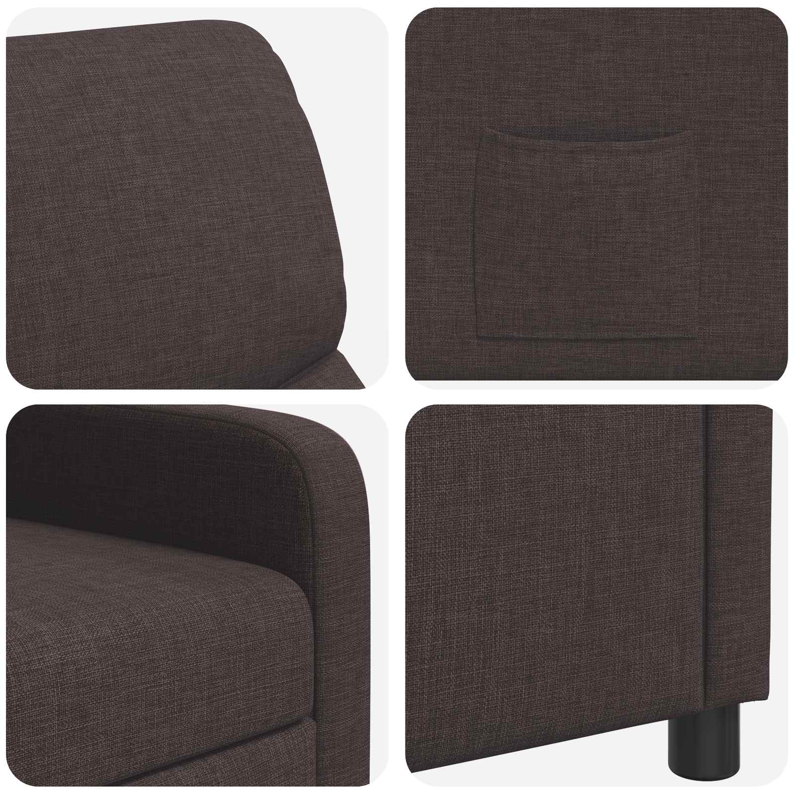 Relaxfauteuil Donkerbruin Stof