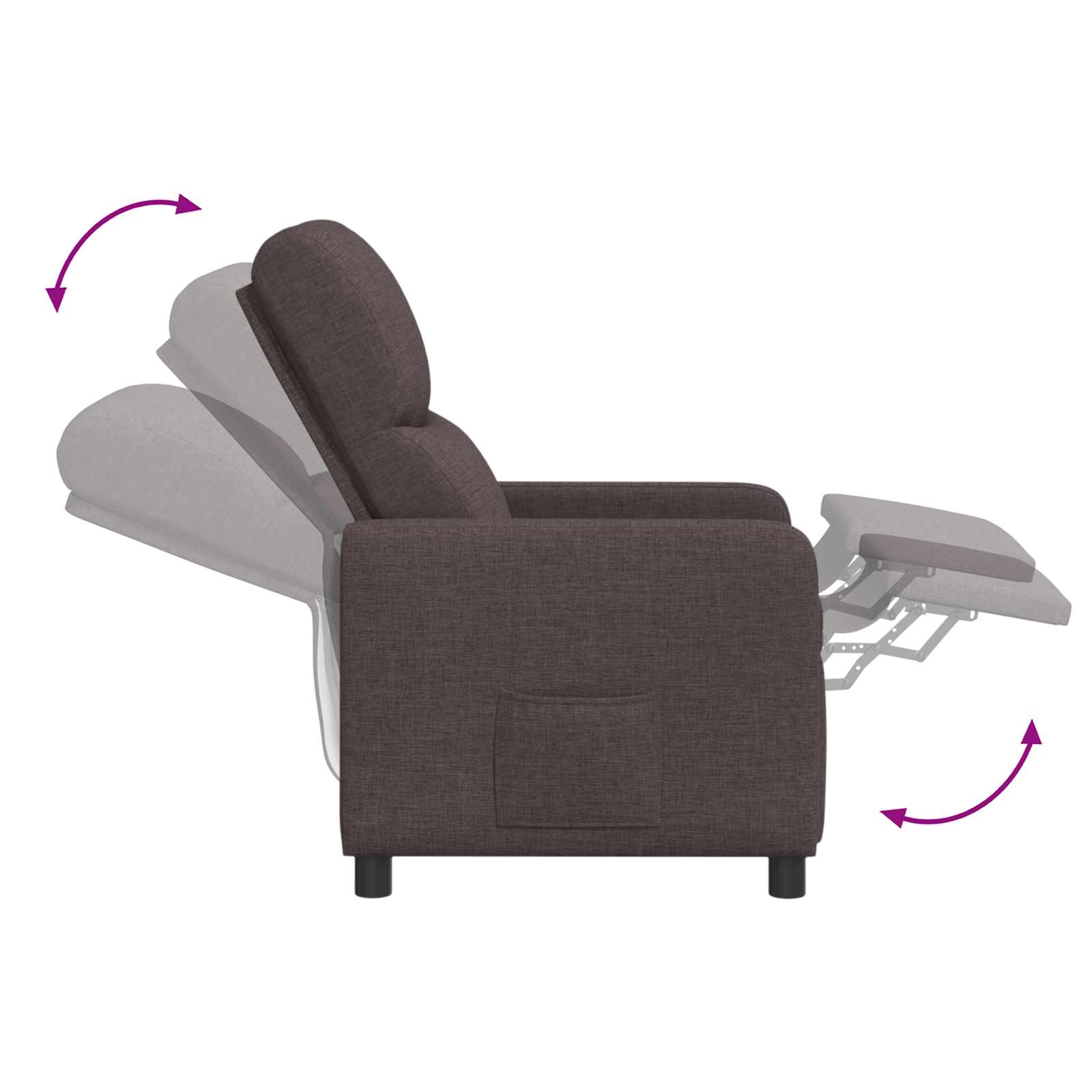 Relaxfauteuil Donkerbruin Stof