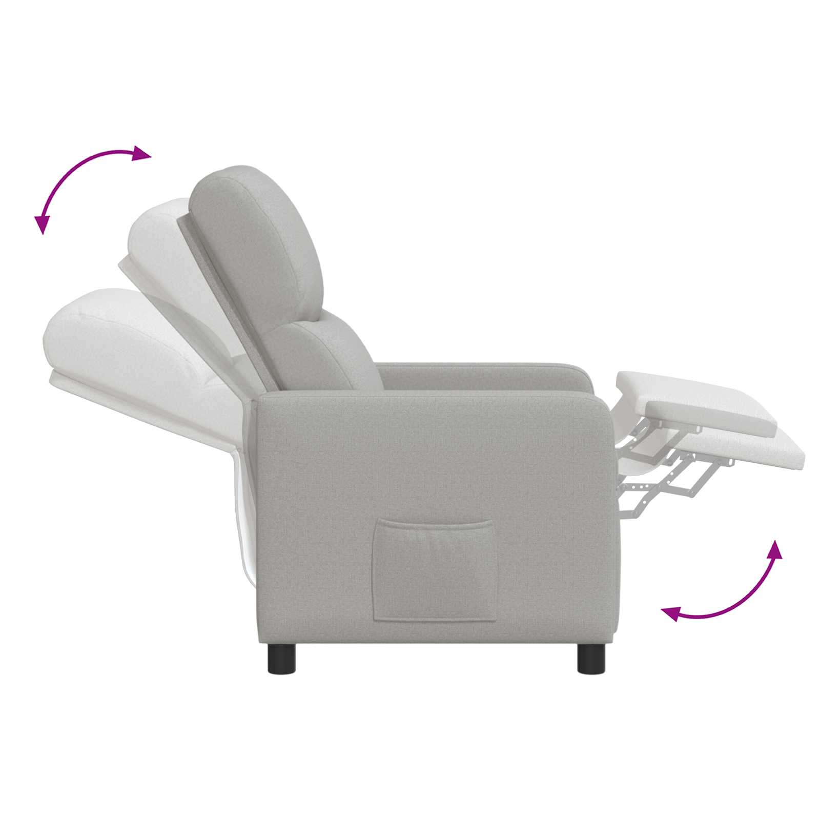 Relaxfauteuil Wolkengrijs Stof Wolkengrijze stof