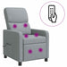 Massage Recliner Lichtgrijs Stof