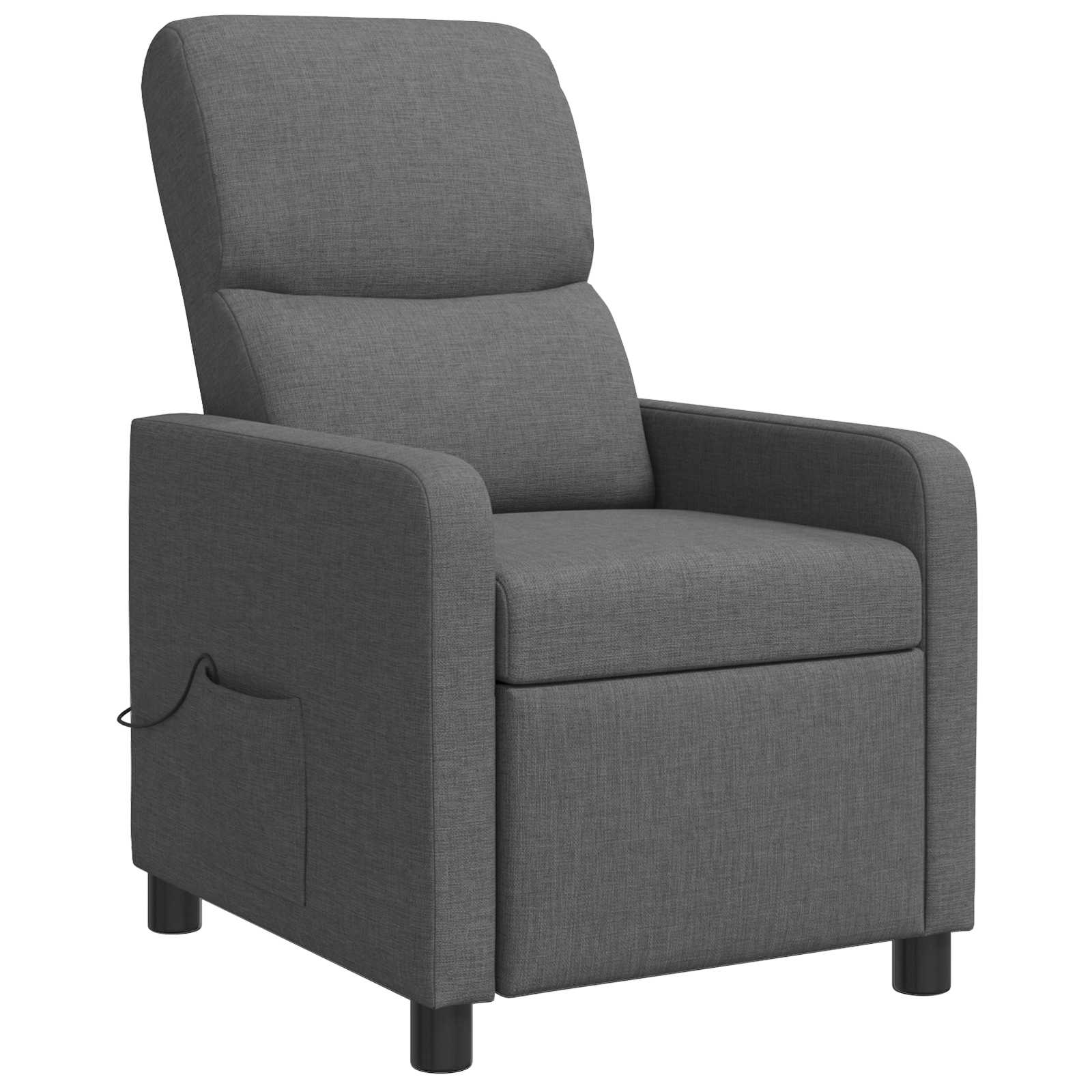 Massage Recliner Donkergrijs Stof