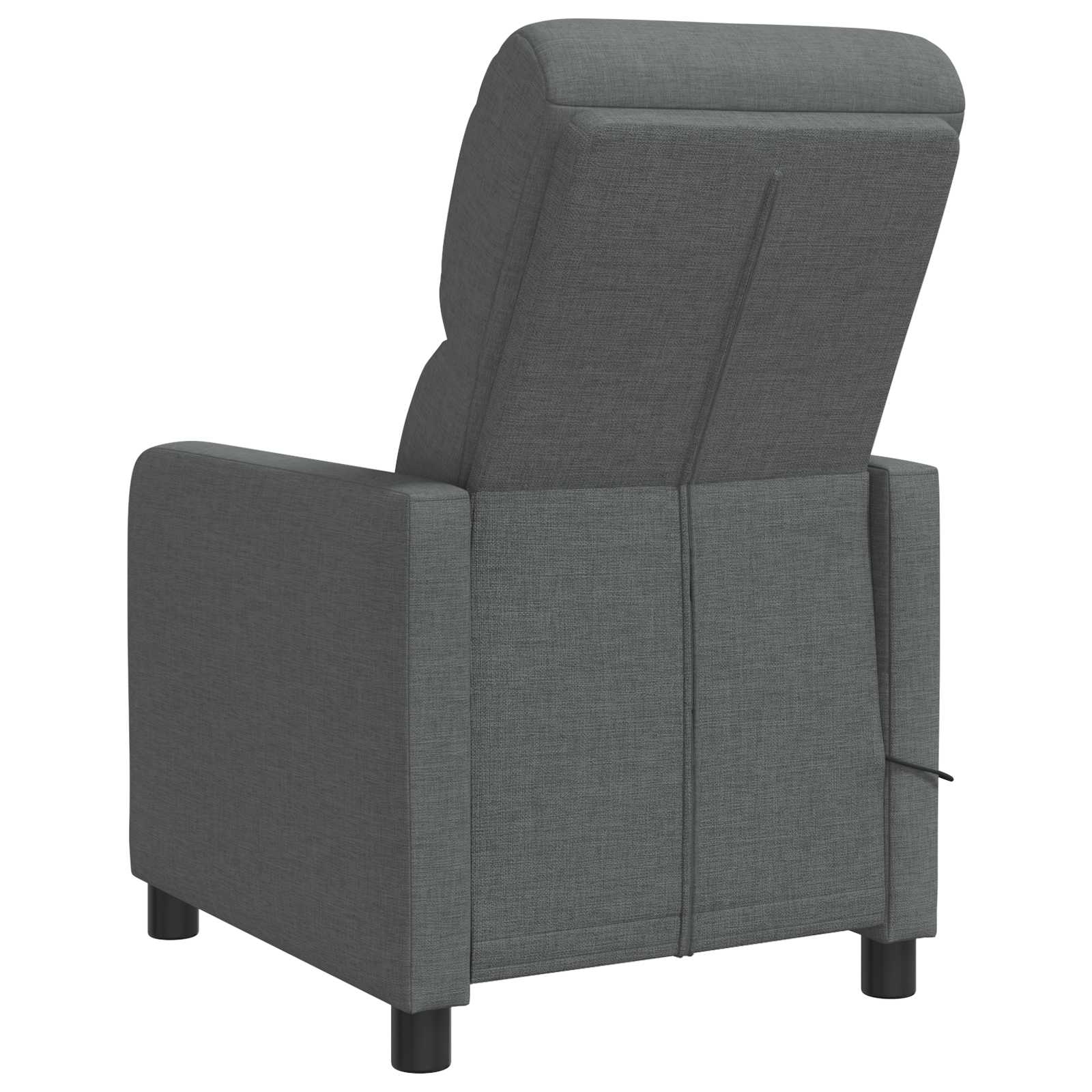 Massage Recliner Donkergrijs Stof