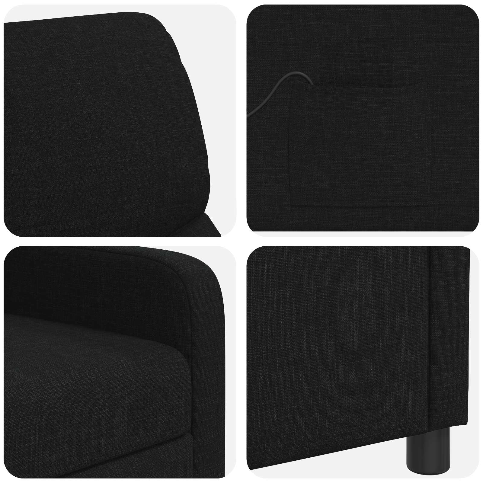 Relaxfauteuil Zwart Stof