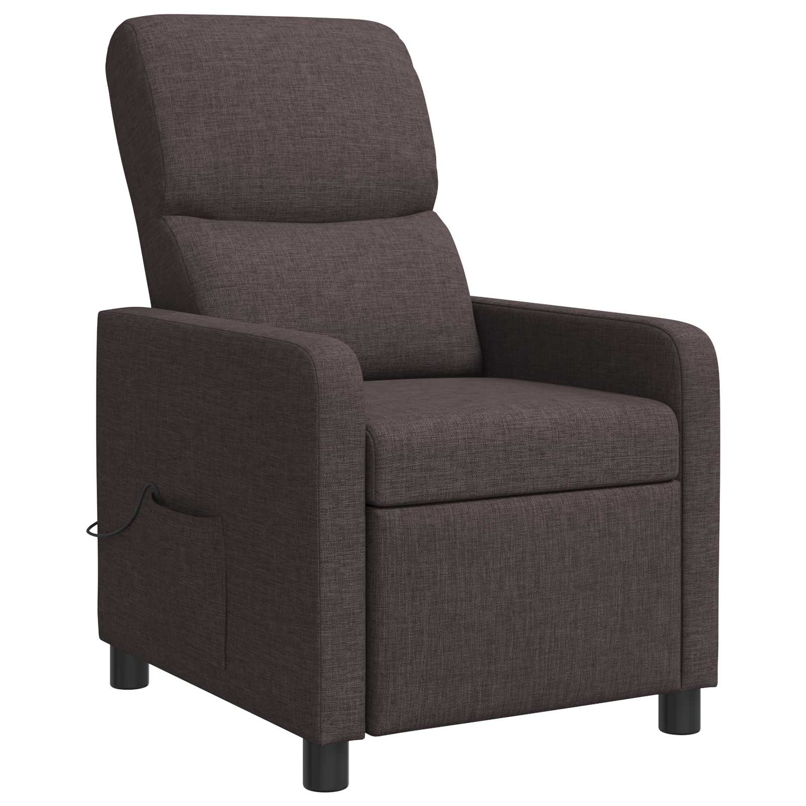Massage Recliner Donkerbruin Stof