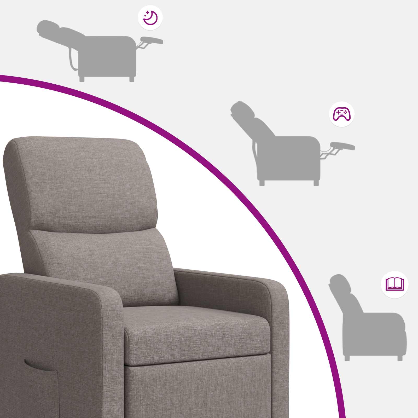 Massage Recliner Taupe