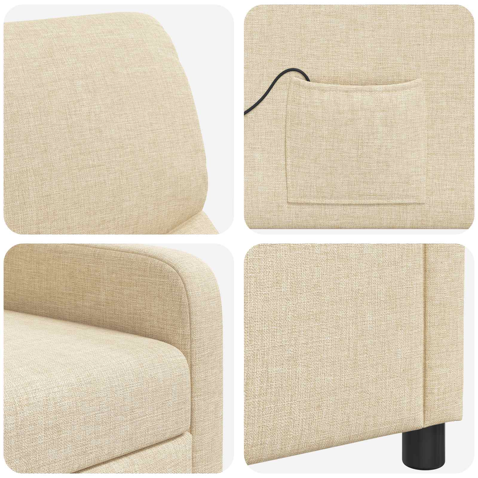 Relaxfauteuil Crèmekleurig Stof