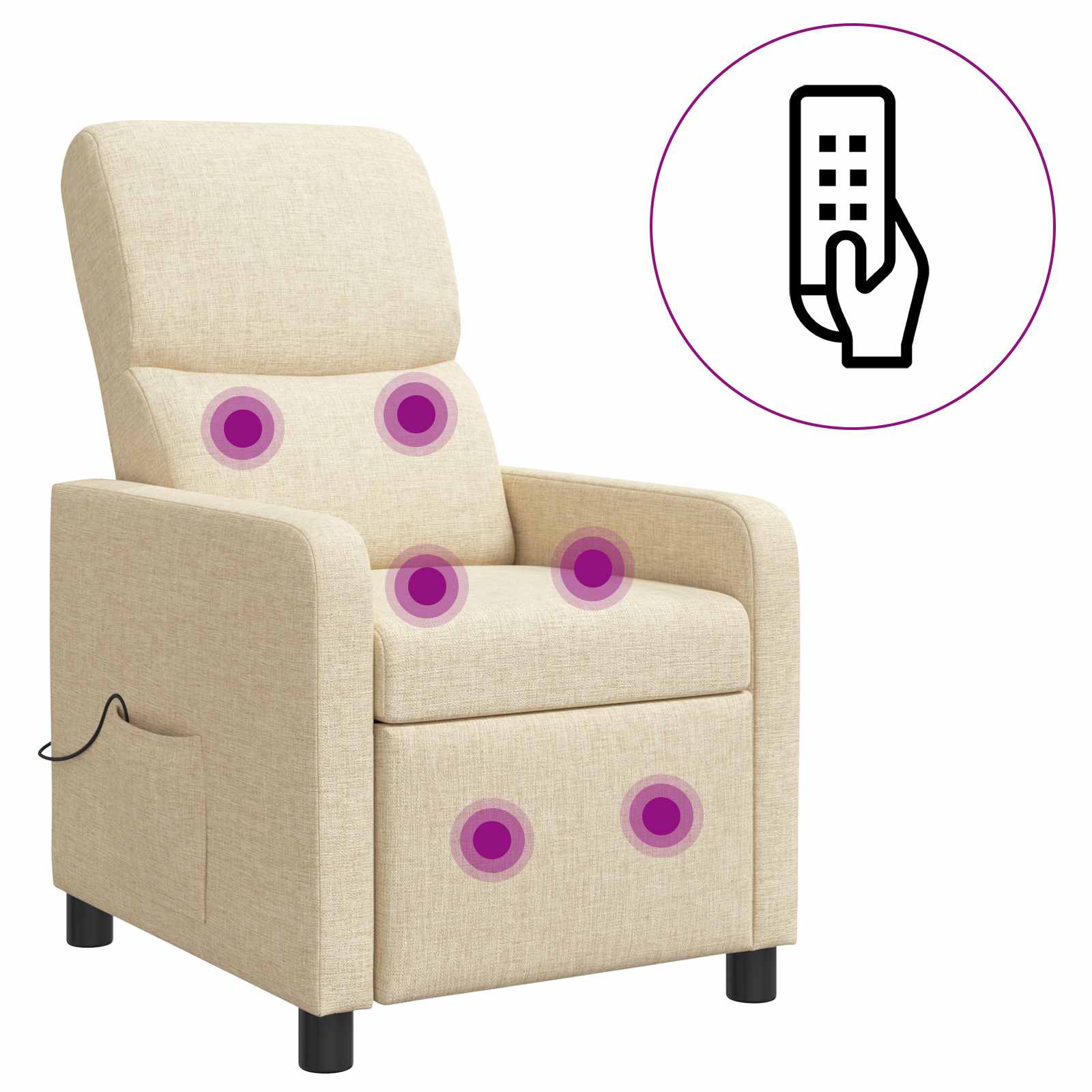 Relaxfauteuil Crèmekleurig Stof