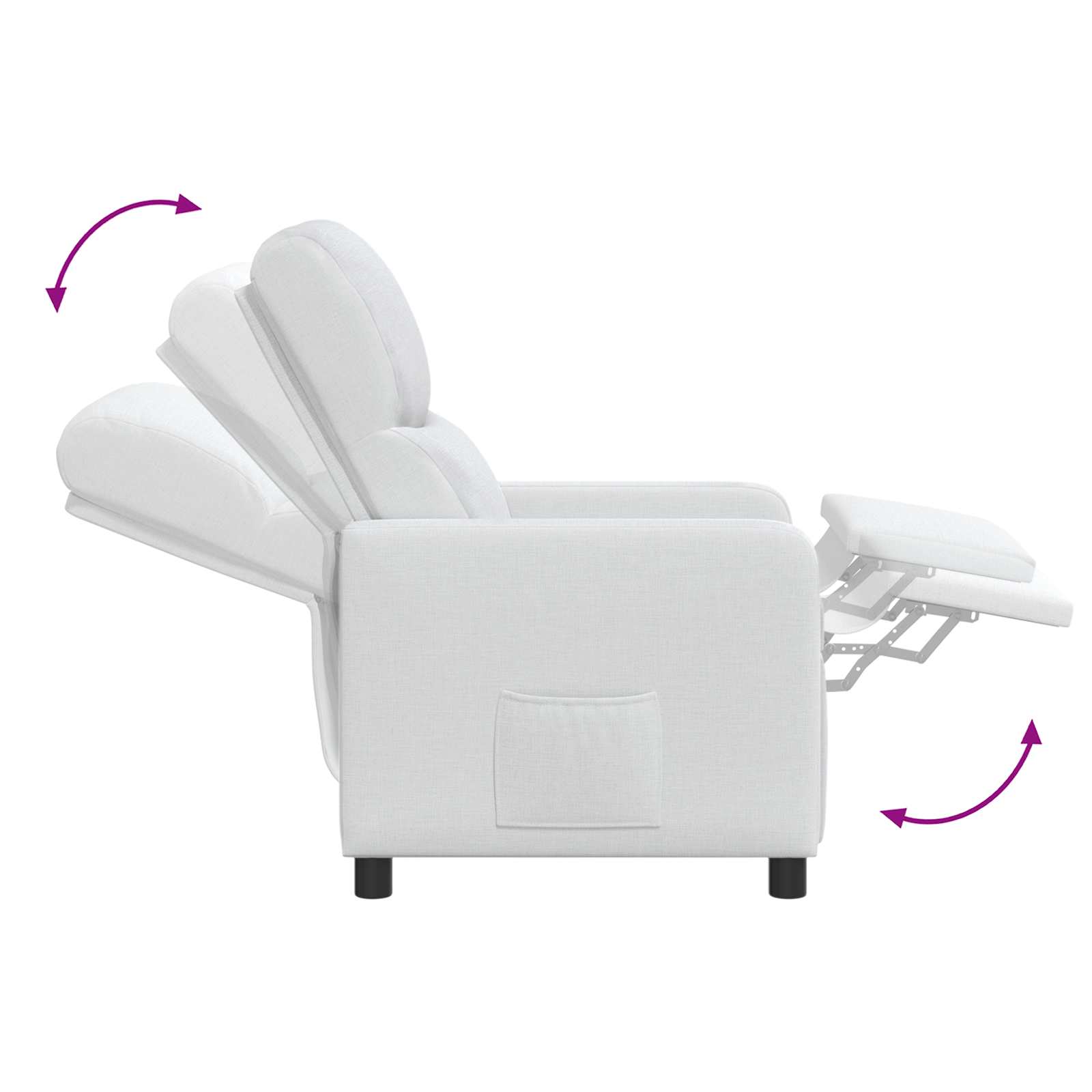 Relaxfauteuil Wit Stof