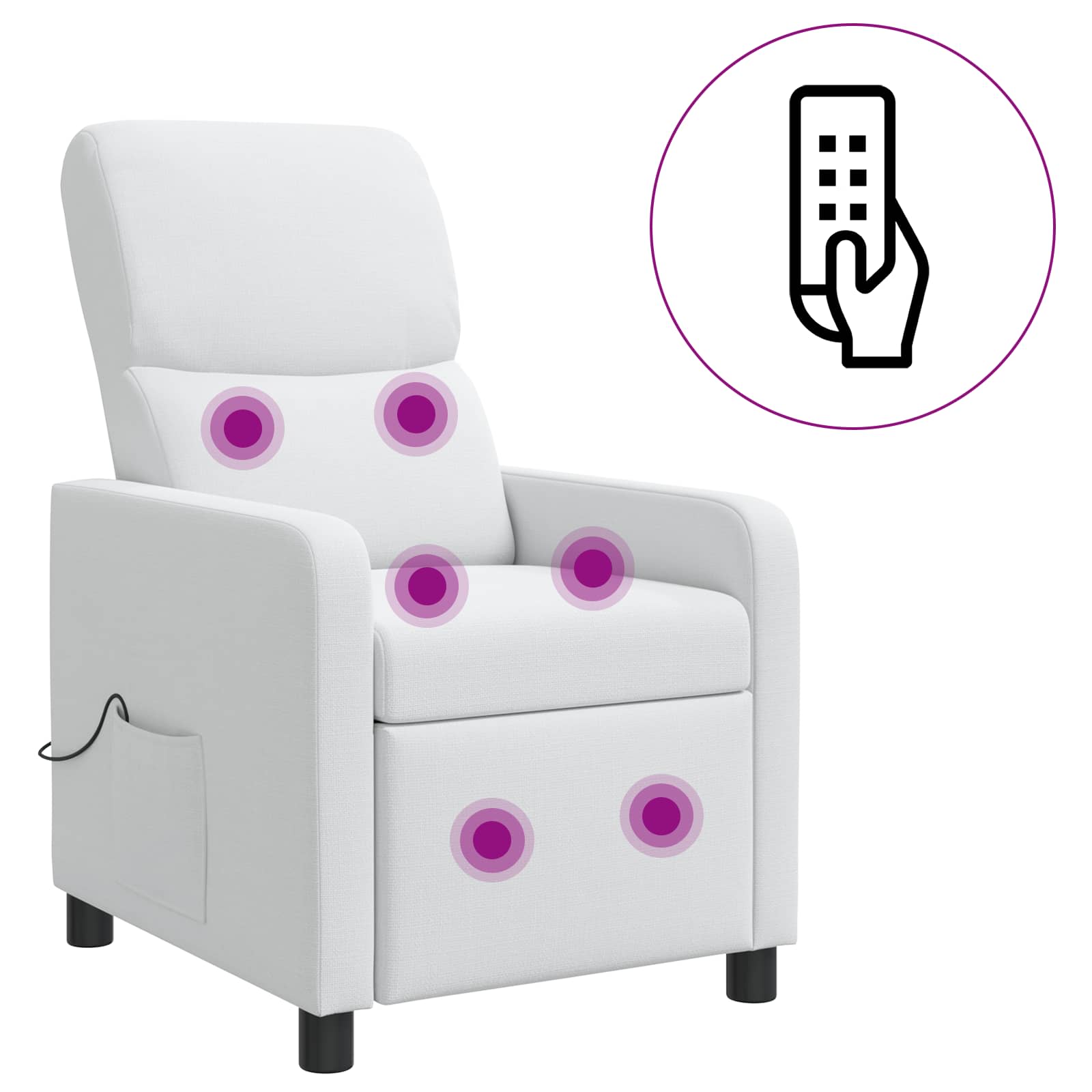 Relaxfauteuil Wit Stof