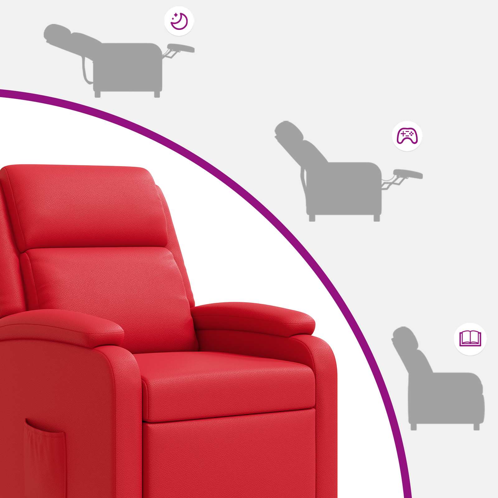 Relaxfauteuil Rood Kunstleer