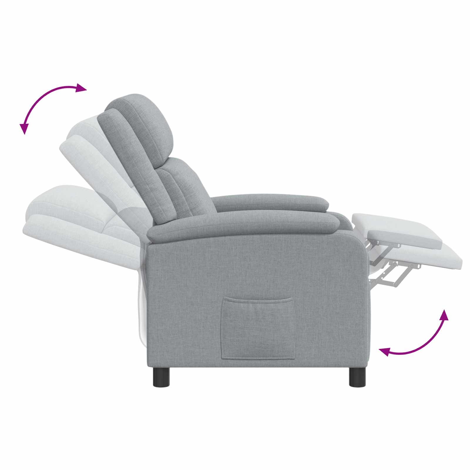 Relaxfauteuil Lichtgrijs Stof