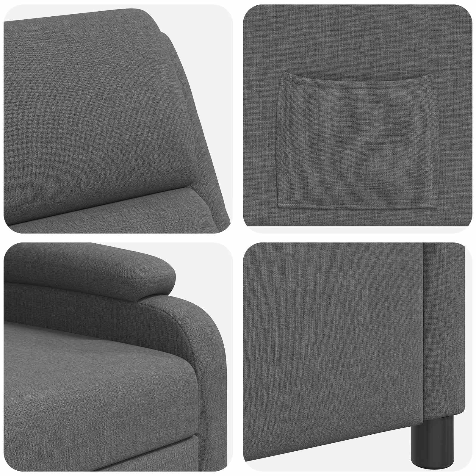 Relaxfauteuil Donkergrijs Stof