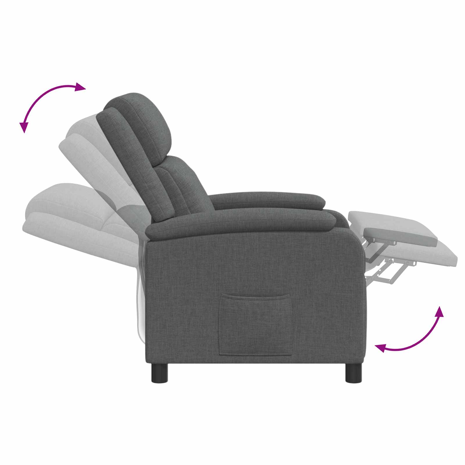 Relaxfauteuil Donkergrijs Stof
