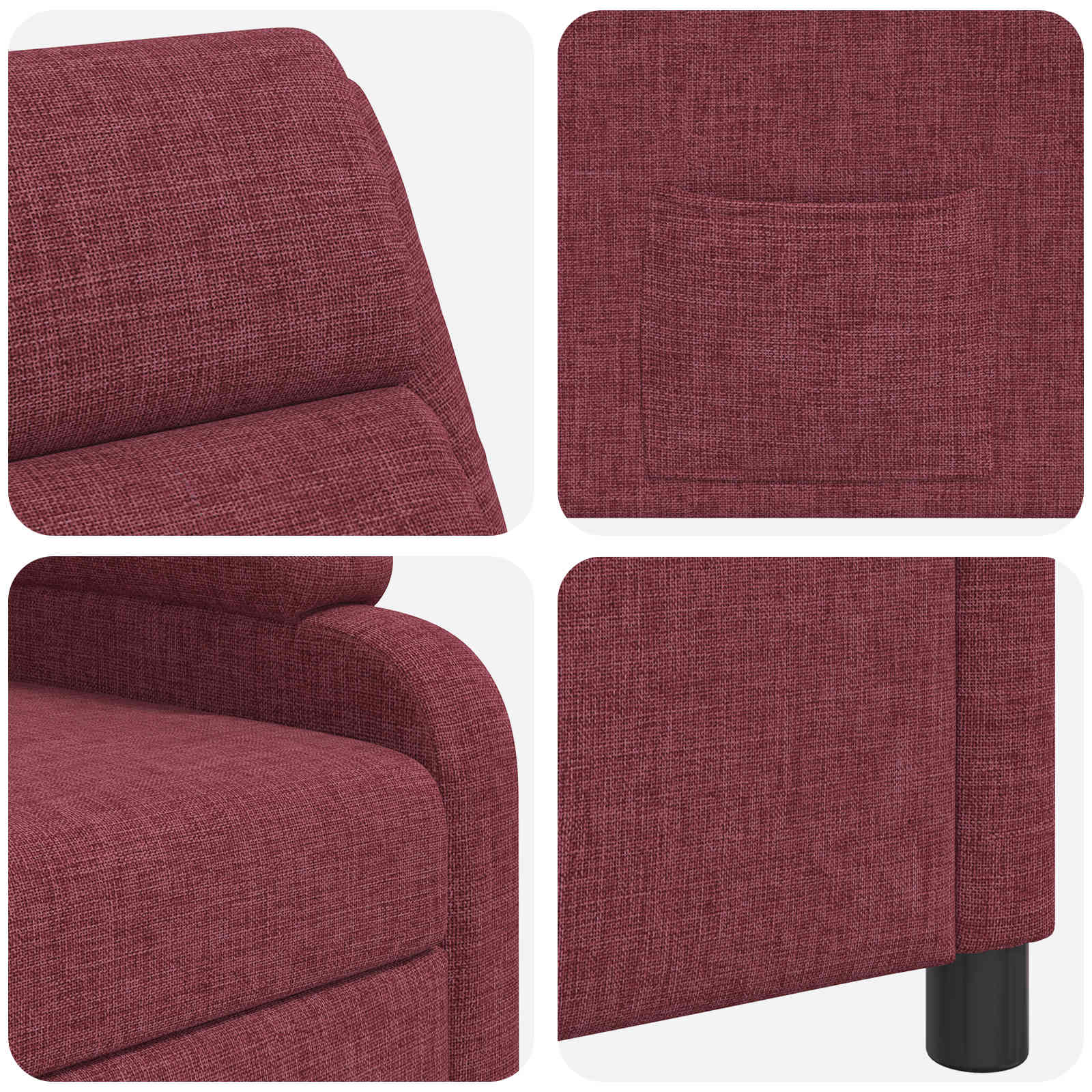 Relaxfauteuil Wijnrood Stof