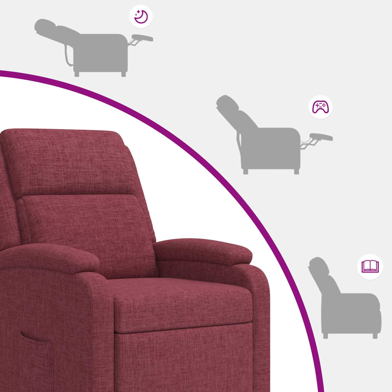 Relaxfauteuil Wijnrood Stof