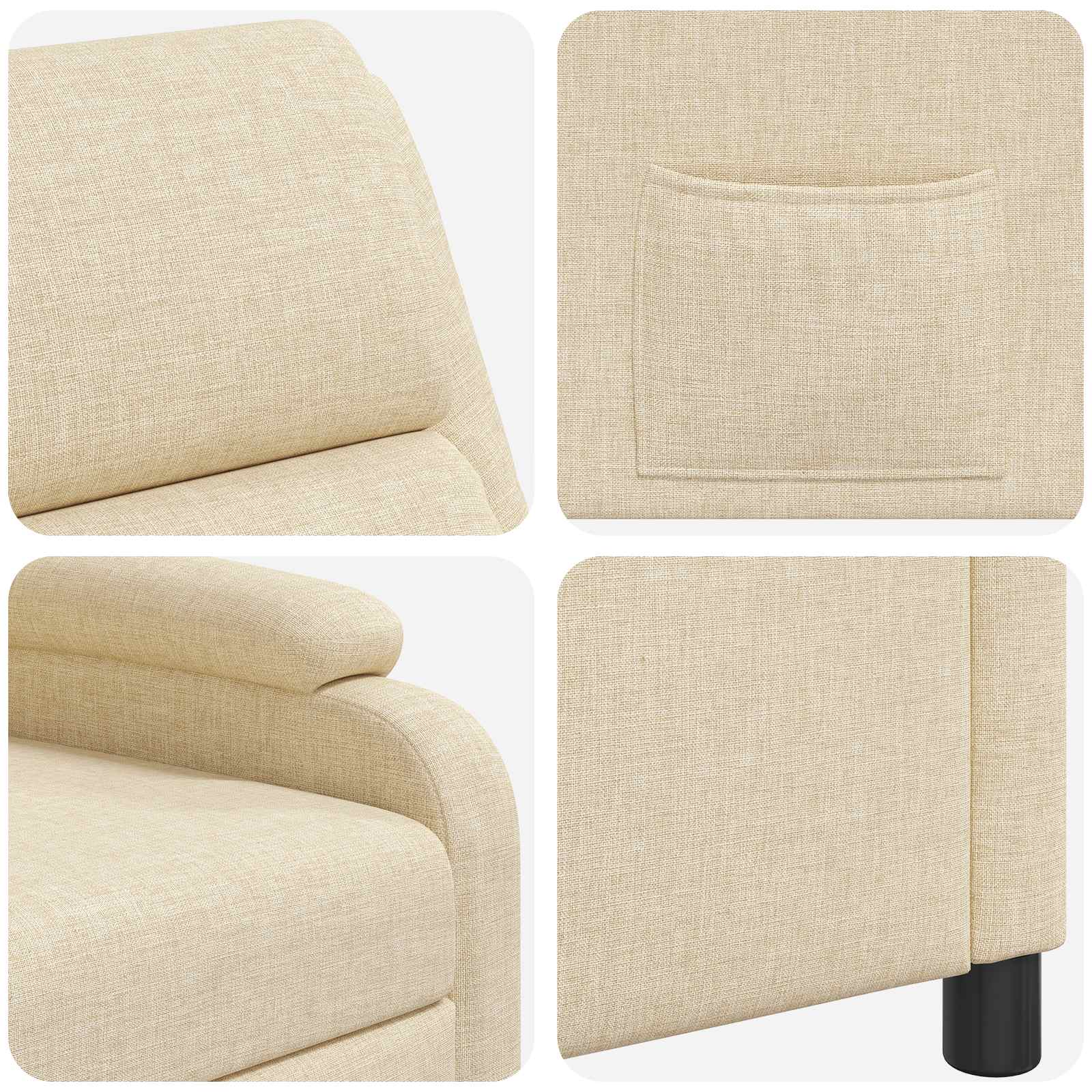 Relaxfauteuil Crèmekleurig Stof