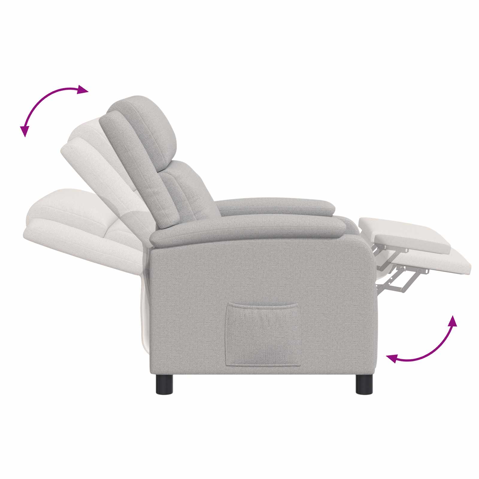 Relaxfauteuil Wolkengrijs Stof Wolkengrijze stof