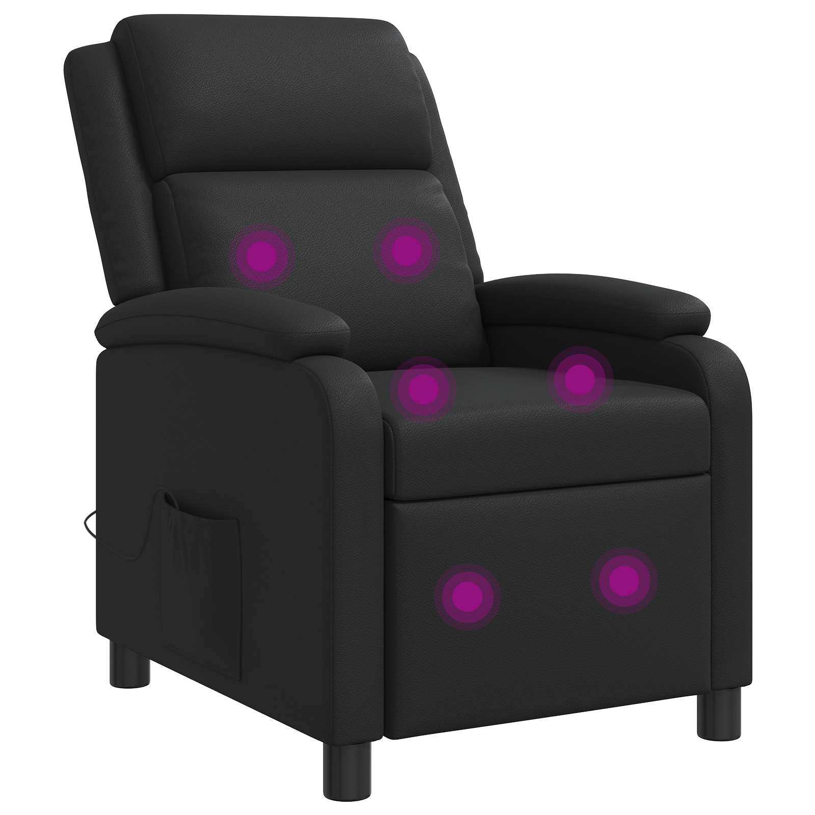 Massage Recliner Zwart Kunstleer